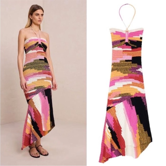 A. L.C. 100% cotton Nova Crochet Midi-Dress - Sedona Blossom NEW - Picture 7 of 13